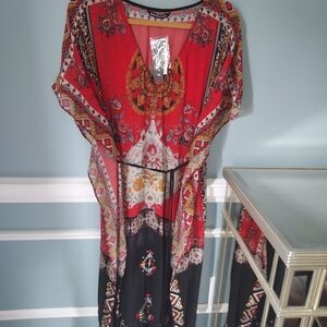 Elegant Red and Black Women's Dress
